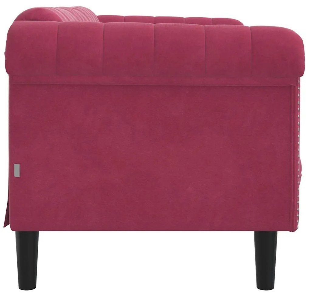 Sofá de 2 lugares veludo vermelho tinto