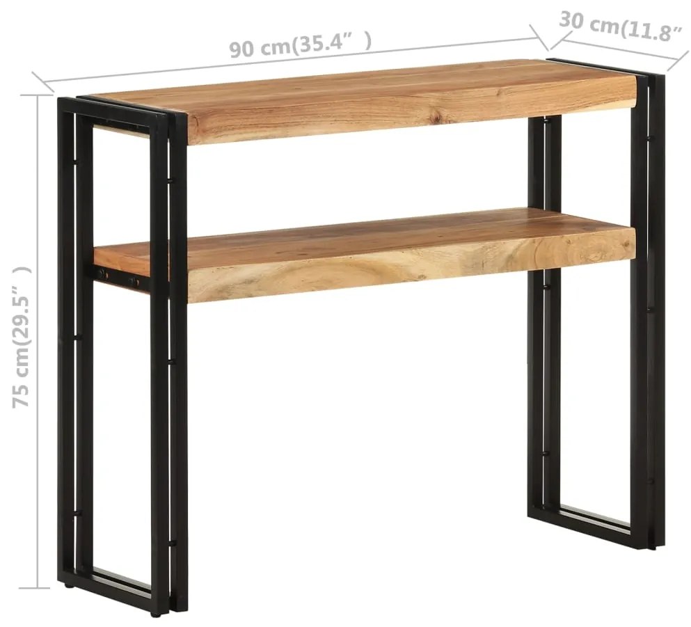 Mesa consola 90x30x75 cm madeira de acácia maciça