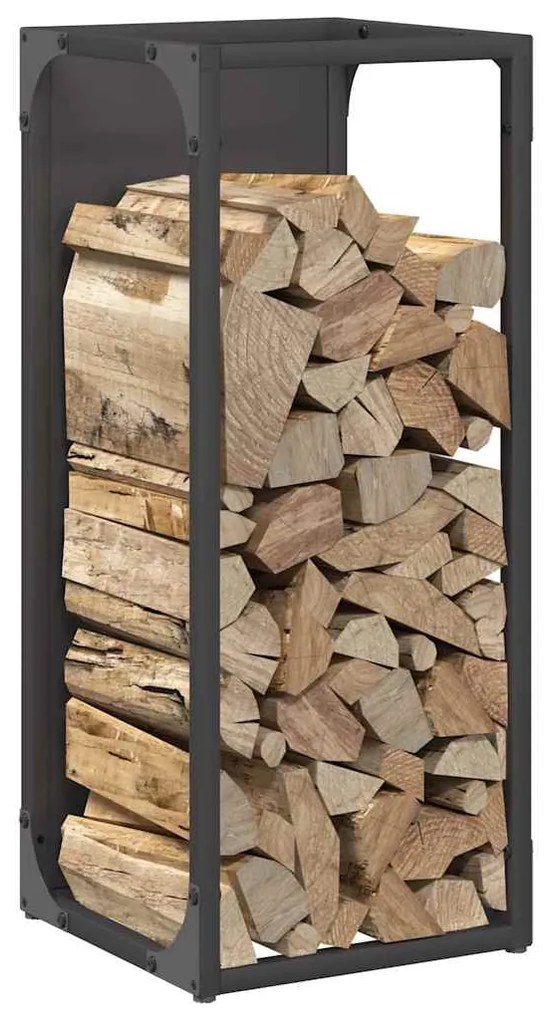 Suporte para lenha 25x25x60 cm aço laminado a frio preto