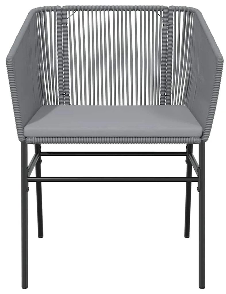 Conjunto jantar jardim 7 peças almofadas vidro vime cinzento PE
