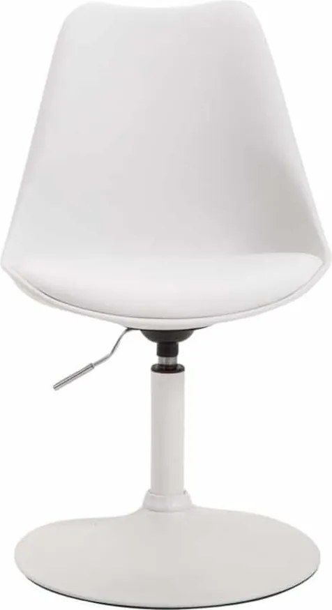 Conjunto de 4 cadeiras de sala de jantar Maverick em plástico com estrutura branca 76-81 x 48 x 57 cm Branco
