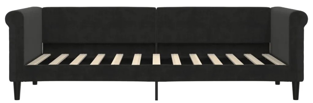 Sofá-cama com colchão 80x200 cm veludo preto