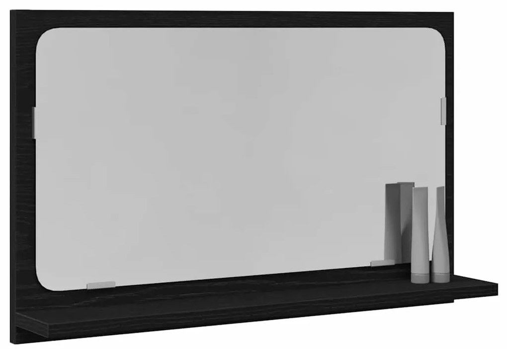 Espelho de Casa de Banho vidaXL em Carvalho Preto 60x10,5x37 cm em Mad