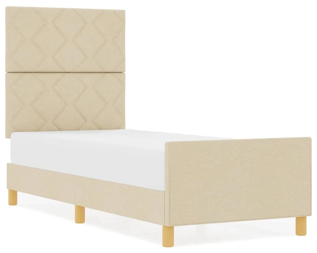 Cama vidaXL Creme 80x200 cm Tecido