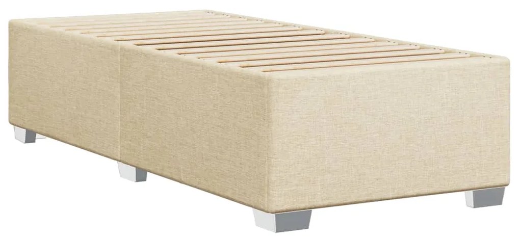 Estrutura de cama 90x190 cm tecido cor creme