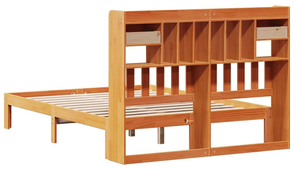 Cama com estante sem colchão 135x190 cm pinho maciço