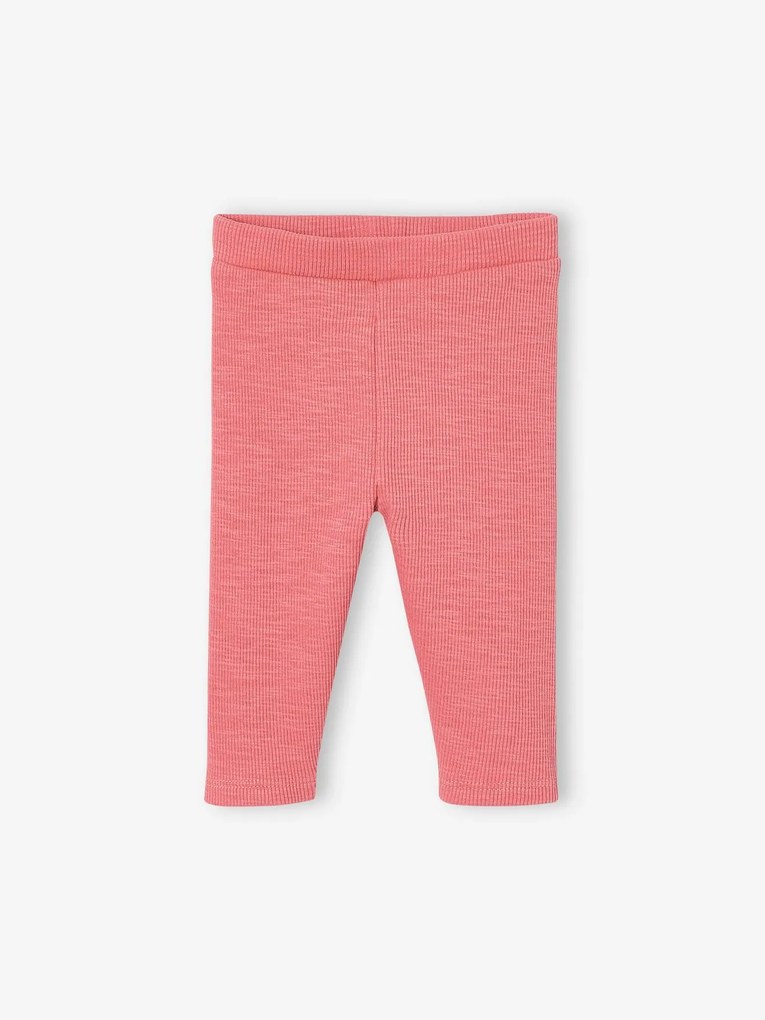 Agora -25% | Leggings basics em canelado, para bebé pau-rosa