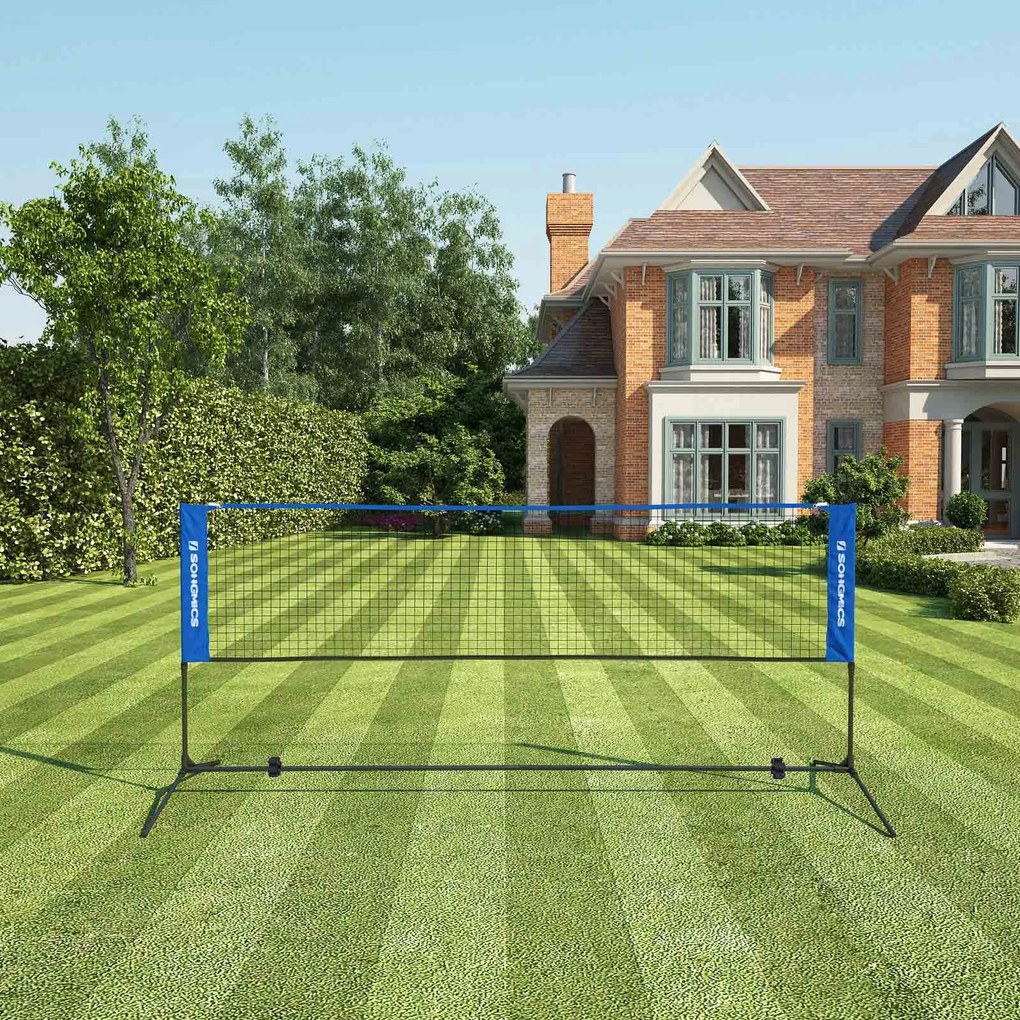 Rede de badminton com estrutura metálica 500 x 155 x 103 cm (L x A x P) Azul
