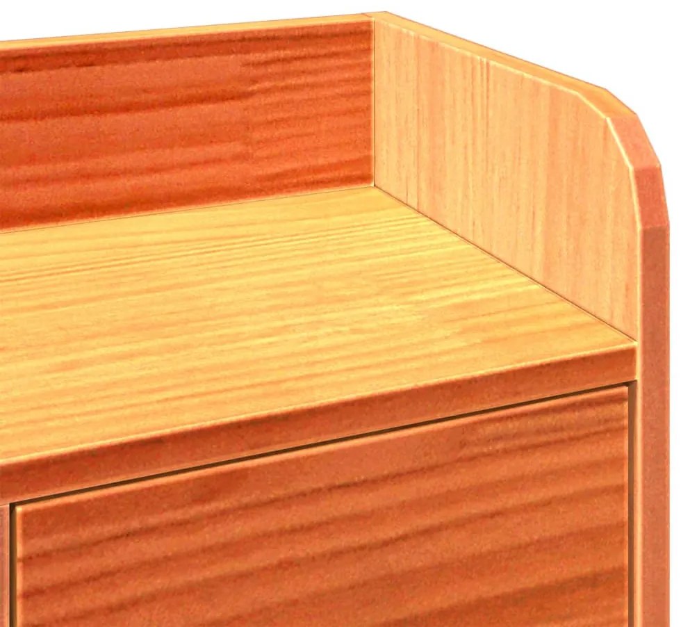 Cama com estante sem colchão 90x190cm pinho maciço castanho-mel
