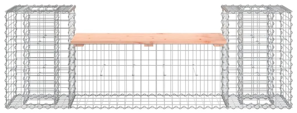 Banco jardim design gabião 183x41x60,5cm madeira douglas maciça