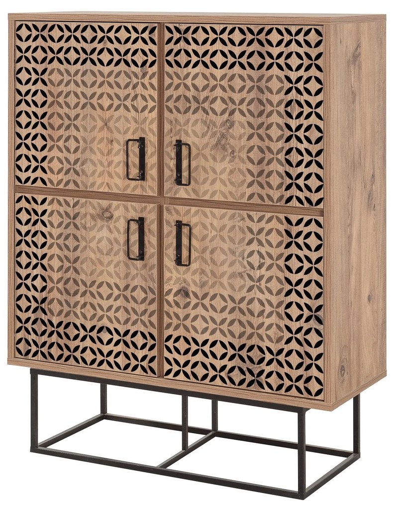 Armário Multiuso Quantum – Pinheiro Atlântico Preto – 93x115x36 cm