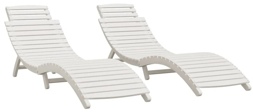 Espreguiçadeiras 2 pcs 184x55x64 cm acácia maciça branco