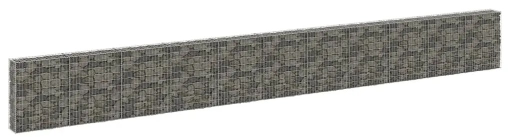 vidaXL Muro gabião com tampas aço galvanizado 900x30x100 cm