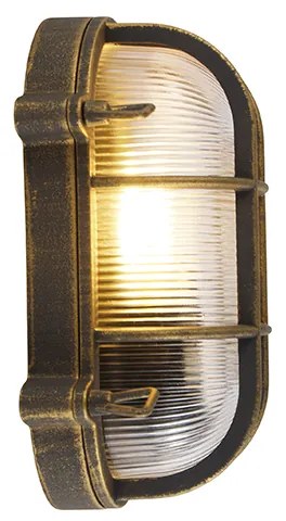 Candeeiro de parede e teto dourado/latão oval IP44 - Noutica