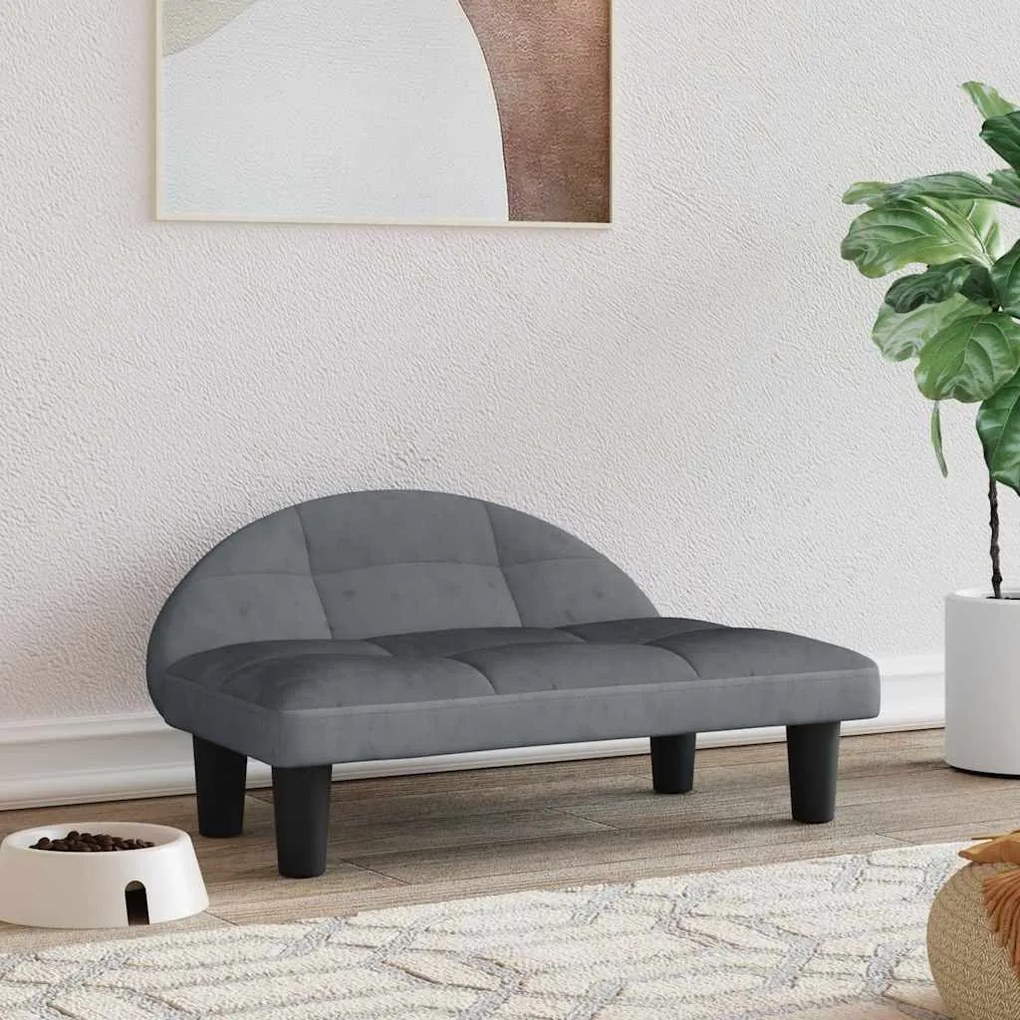 171940 vidaXL Cama para cães 70x52x30 cm veludo cinzento-escuro