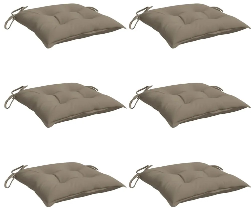 Almofadões de cadeira 6 pcs tecido oxford cinza-acastanhado