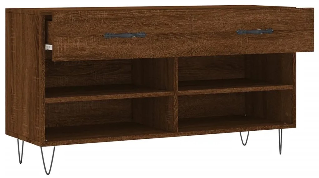 Banco sapateira 102x35x55 cm deriv. madeira carvalho castanho
