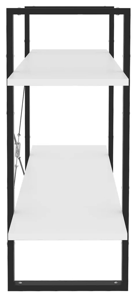 Estante com 2 prateleiras 100x30x70 cm derivados madeira branco