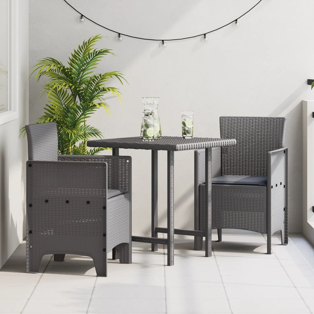 vidaXL Cadeiras de Jardim com Almofadas 2 pcs Cinza Claro Polirattan