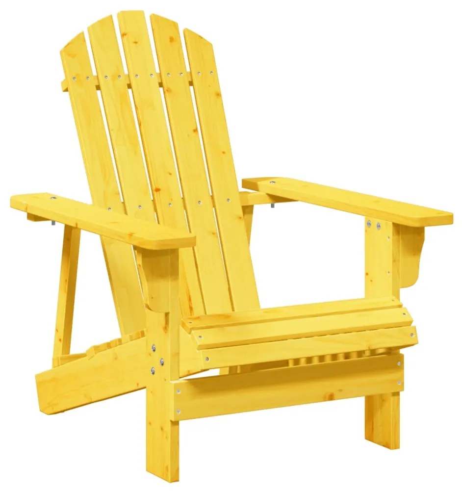 Cadeira adirondack com otomana madeira de abeto maciça amarelo