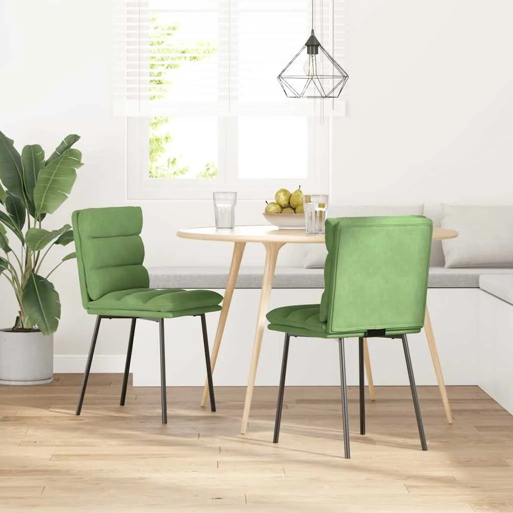 Cadeiras de jantar 2 pcs veludo verde-claro