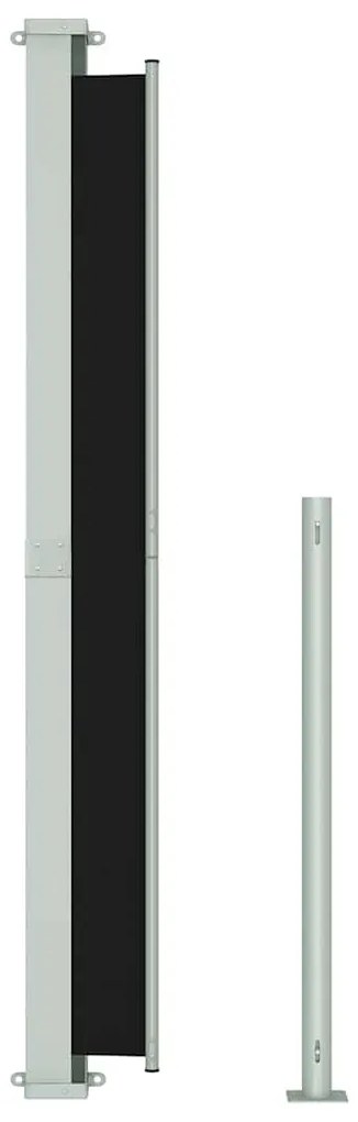 Toldo lateral retrátil para pátio 200x300 cm preto