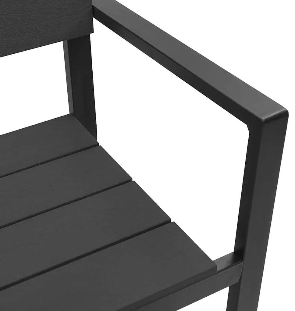 Banco de Jardim vidaXL em Aço e WPC Preto