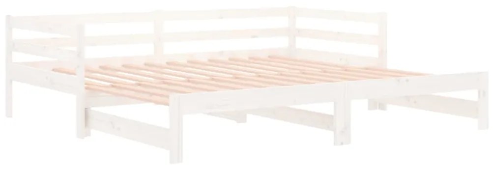 Sofá-cama com gavetão 90x190 cm madeira de pinho maciça branco