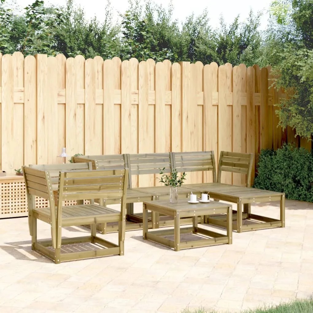 vidaXL 5 pcs conjunto lounge de jardim madeira de pinho impregnada