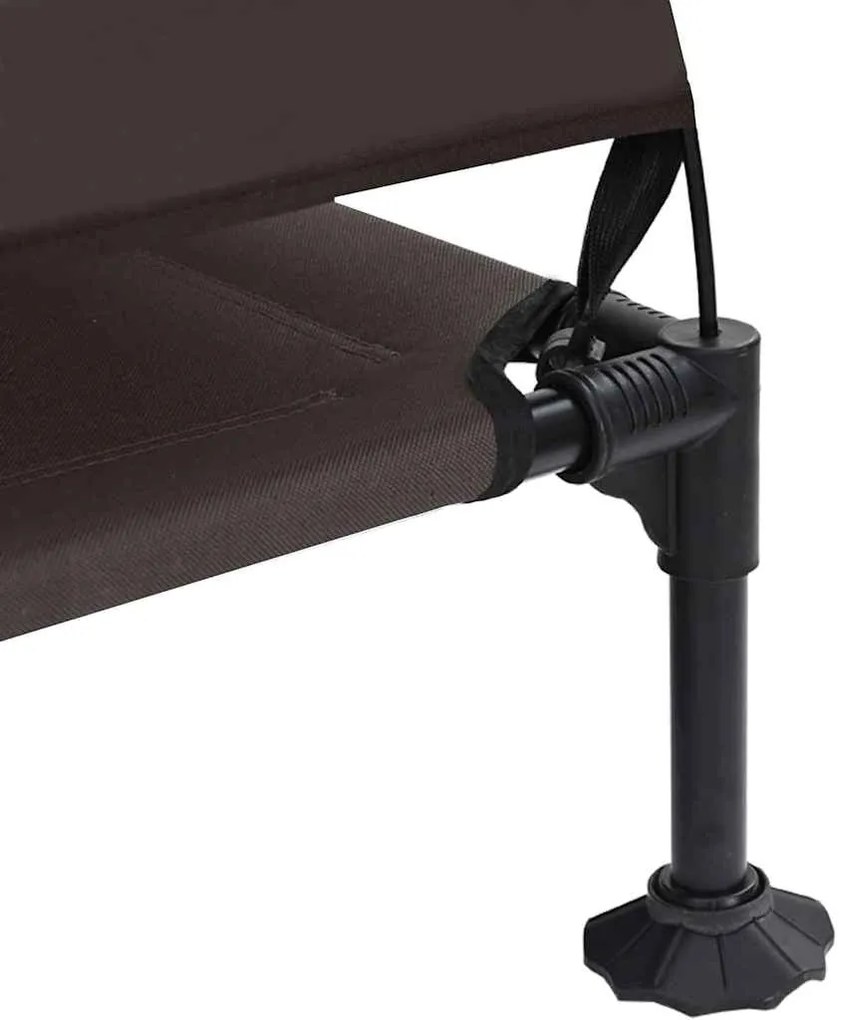 Cama Elevada para Cães com Toldo Removível Marrom XL Aço