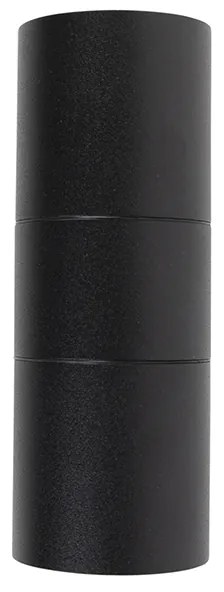 Conjunto de 2 candeeiros de parede exteriores pretos IP44 - Duo