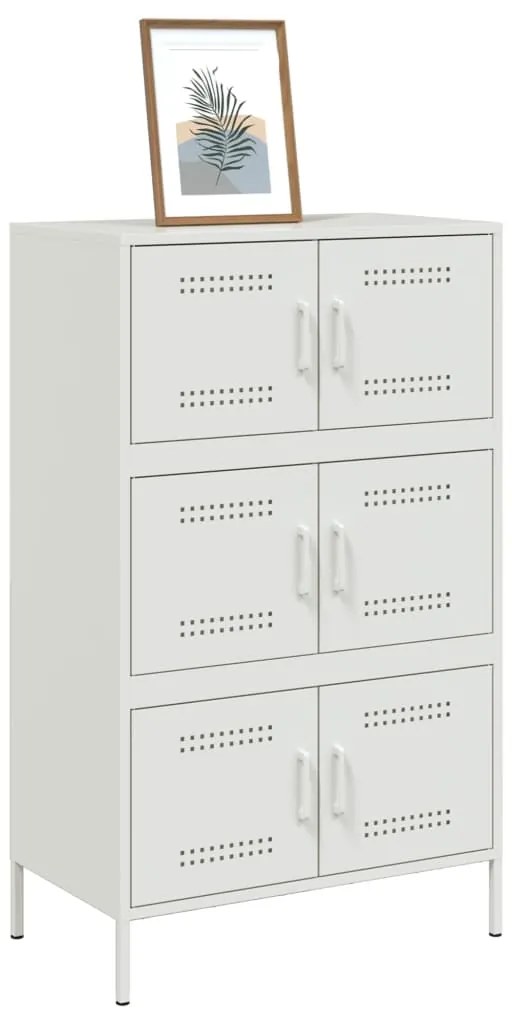 Aparador alto 68x39x113 cm aço branco