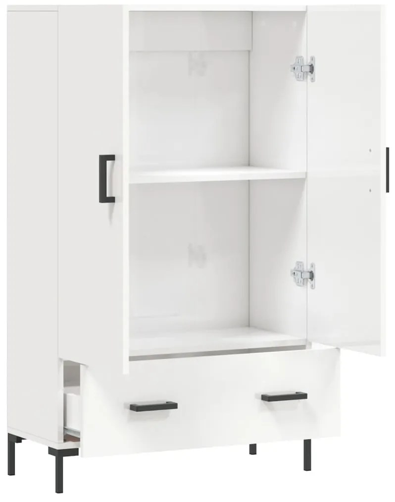 Aparador alto 69,5x31x115 cm derivados madeira branco brilhante