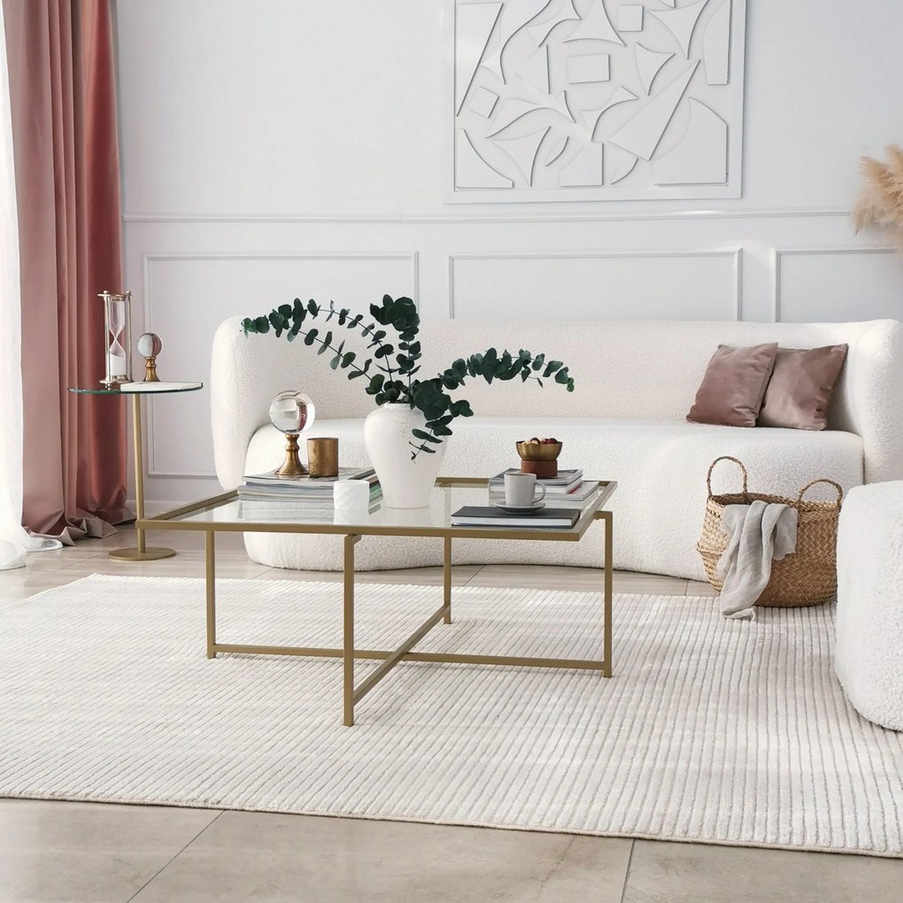 Mesa de Centro Sun S408 – Dourada – 85x35x85 cm