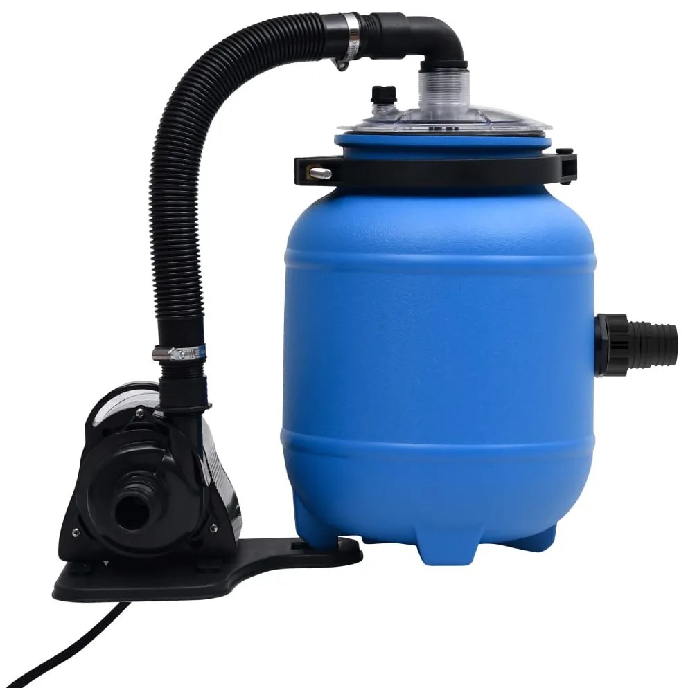 Bomba de filtro para piscina 4 m³/h preto e azul