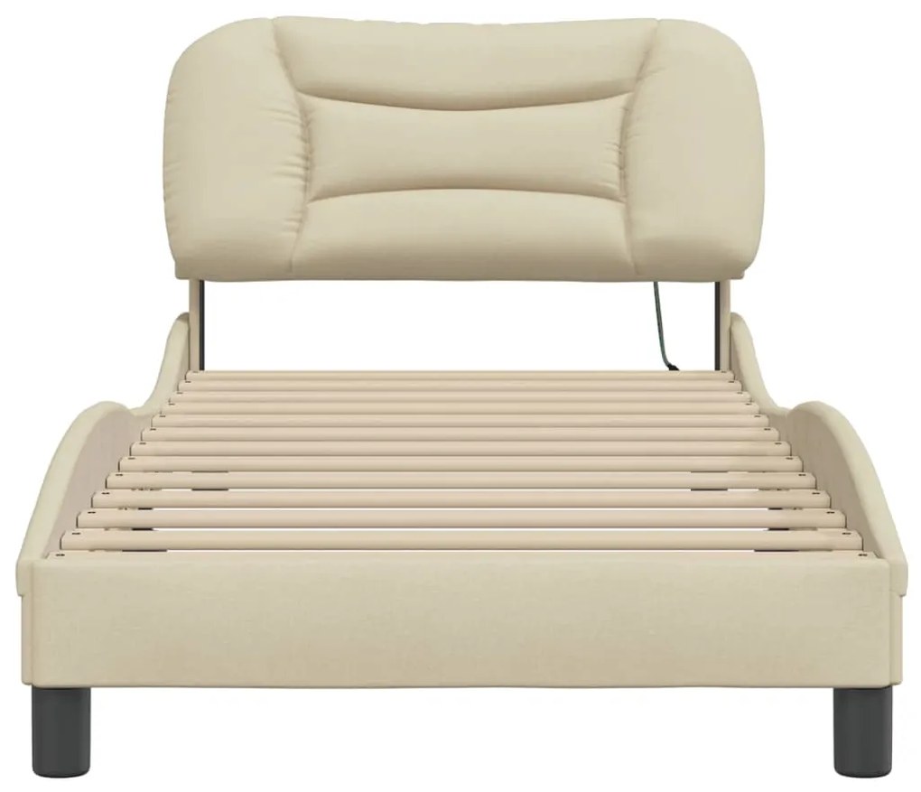 Estrutura de cama sem colchão 80x200 cm creme