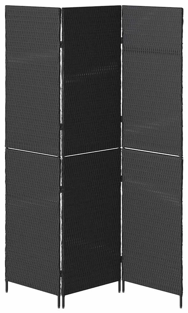 Divisória de Ambiente vidaXL com 3 Painéis Dobrável Preta 146x180 cm e