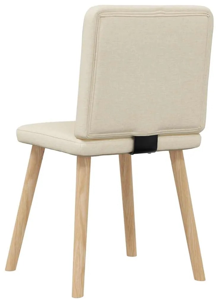 Cadeiras de jantar 6 pcs tecido cor creme