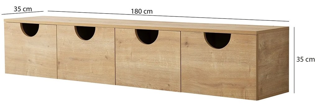 Móvel TV Stand Four Seasons – Carvalho – 180x35x35 cm
