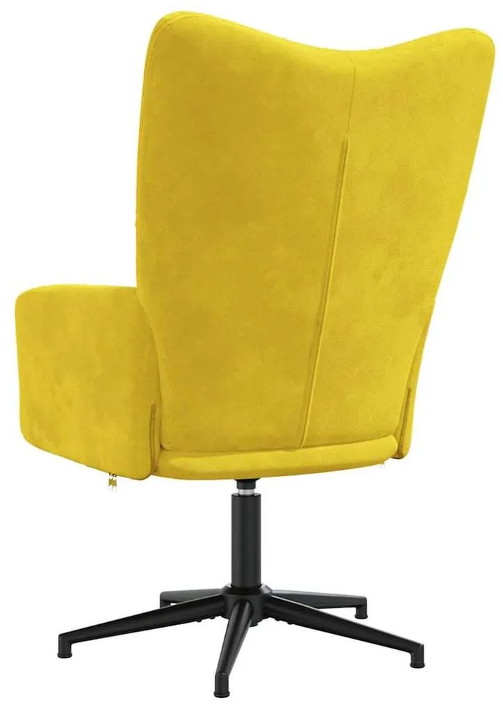 Cadeira de descanso veludo amarelo mostarda