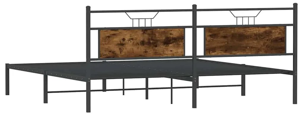 Estrutura de cama sem colchão 193x203cm carvalho fumado