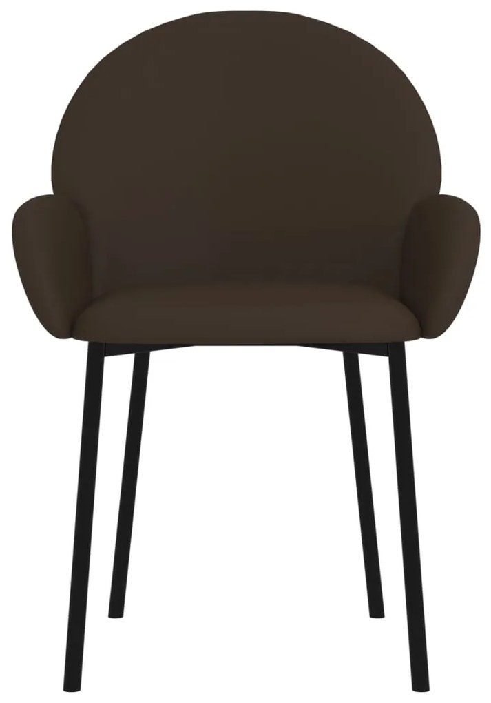 Cadeiras de jantar 2 pcs couro artificial castanho