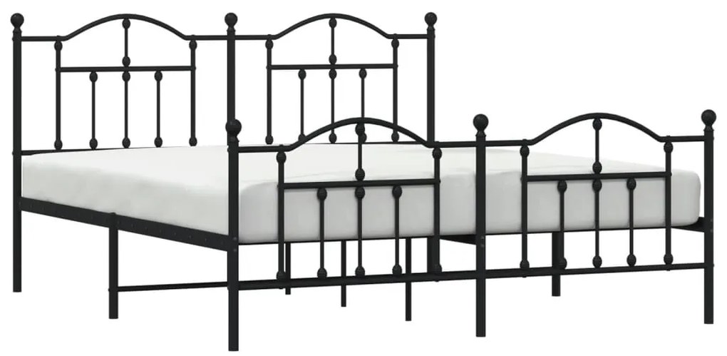 Estrutura de cama sem colchão com pés 180x200 cm preto