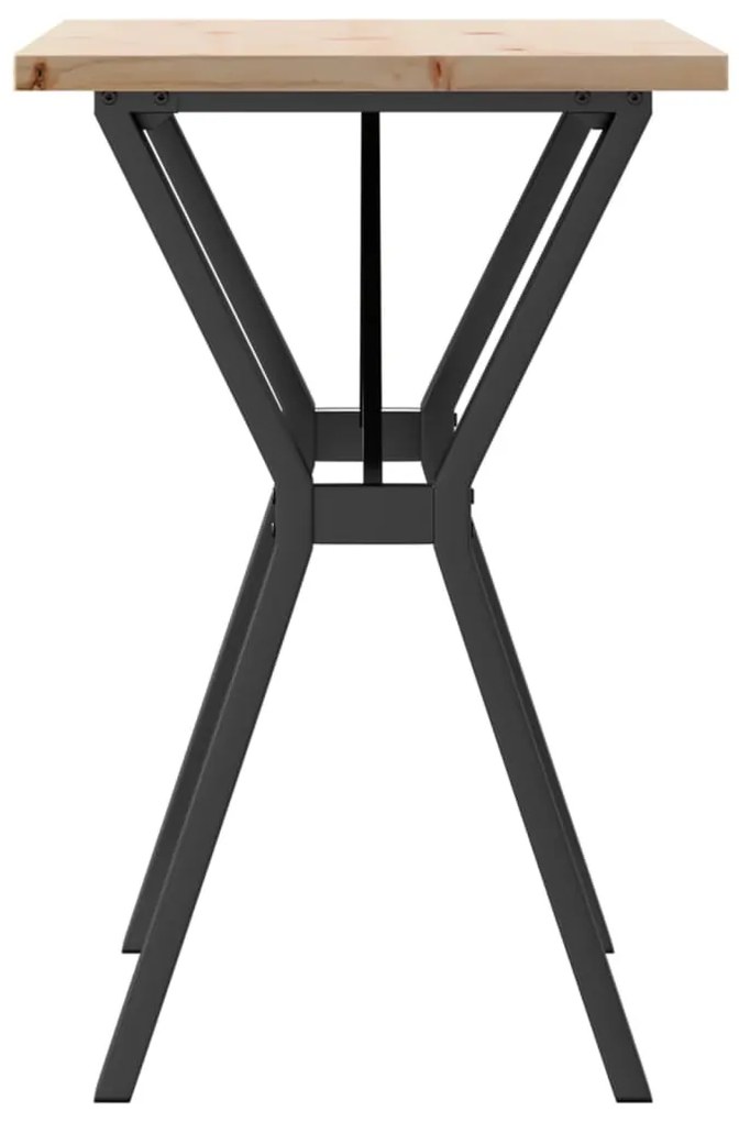Mesa de jantar estrutura em Y 80x50x75,5 cm pinho/aço