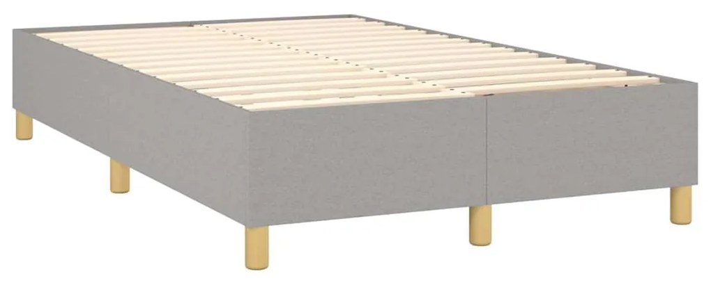 Cama boxspring com colchão 120x190 cm tecido cinzento-claro