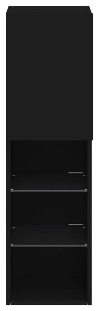 Móvel de TV com luzes LED 30,5x30x102 cm preto