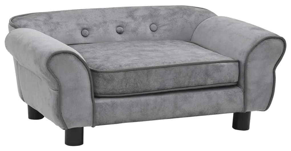 170951 vidaXL Sofá para cães 72x45x30 cm pelúcia cinzento