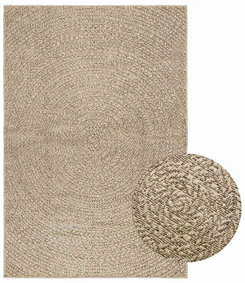 Tapete ZIZUR bege 120x170 cm aspeto de juta interior e exterior