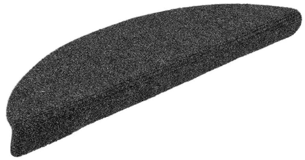 Tapetes de escada autoadesivos 5 peças 56x17x3 cm antracite meia-lua