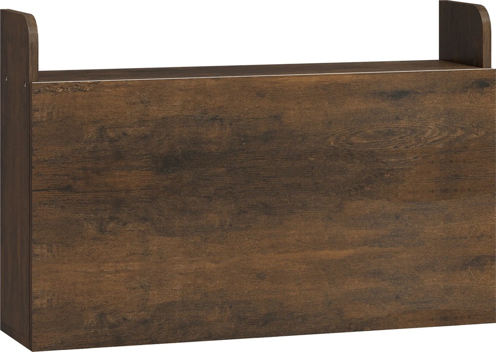 HOMCOM Mesa de parede suspensa para computador com prateleira dobrável e arrumação - 77 x 20 x 51 cm | Aosom Portugal